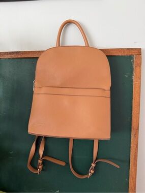 a new day Tan Faux Leather Backpack with Top Handle